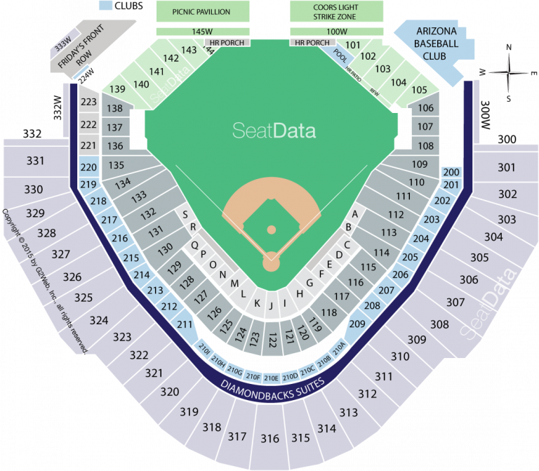 Chase Field Seating Chart Gallery Of Chart 2019